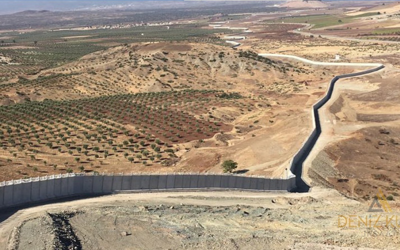 أعمال بناء جدار أمن الحدود في غازي عنتاب منطقة إصلاحية وكركاميش إلشيرلي